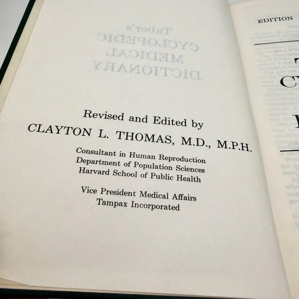 Tabers Cyclopedic Medical Dictionary 12th Edition Illustrated 1974 Thumb Indexed